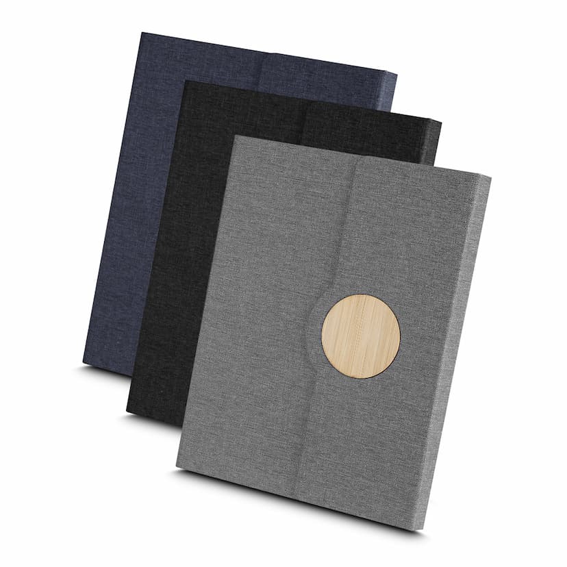 Caderno A5 Capa em RPET e Detalhe em Bambu